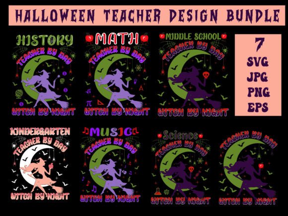 Halloween Teacher Design Bundle SVG: A Creative Graphic for T-Shirt Designs and Branding