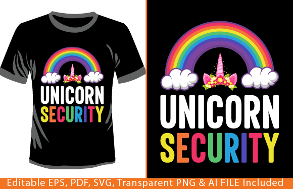 Halloween Unicorn Security Dad Mom Graphics and T-Shirt Designs
