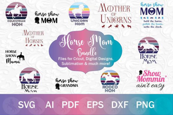 Horse Mom Bundle Graphics and Illustrations Review