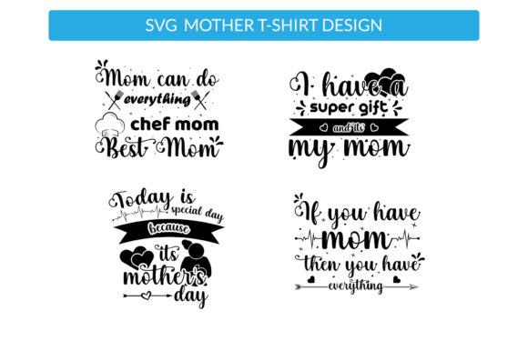 Mothers Day Svg T Shirt Design Set 5 Graphics and Print Templates