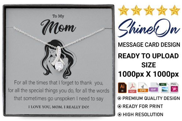 To My Mom Message Card Design Graphics and Print Templates